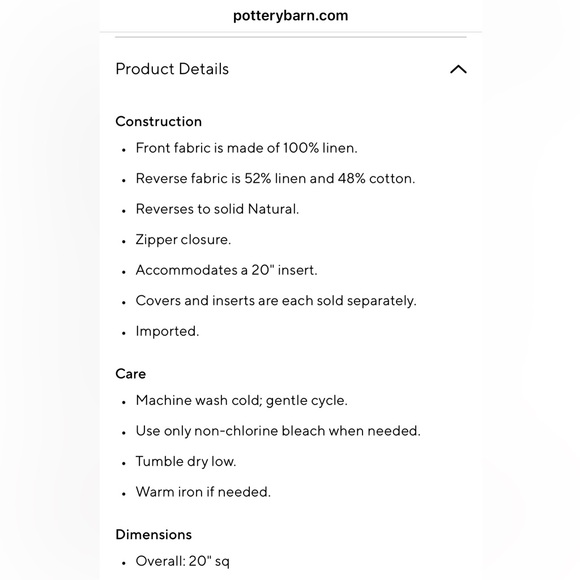 Pottery Barn Faye Linen Textured Pillow covers (2) NWOT - Picture 4 of 4